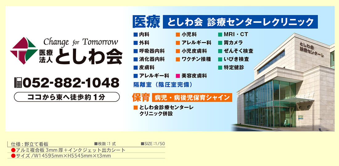 各フォントを使用した看板デザインのサンプル