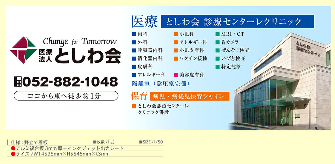 各フォントを使用した看板デザインのサンプル
