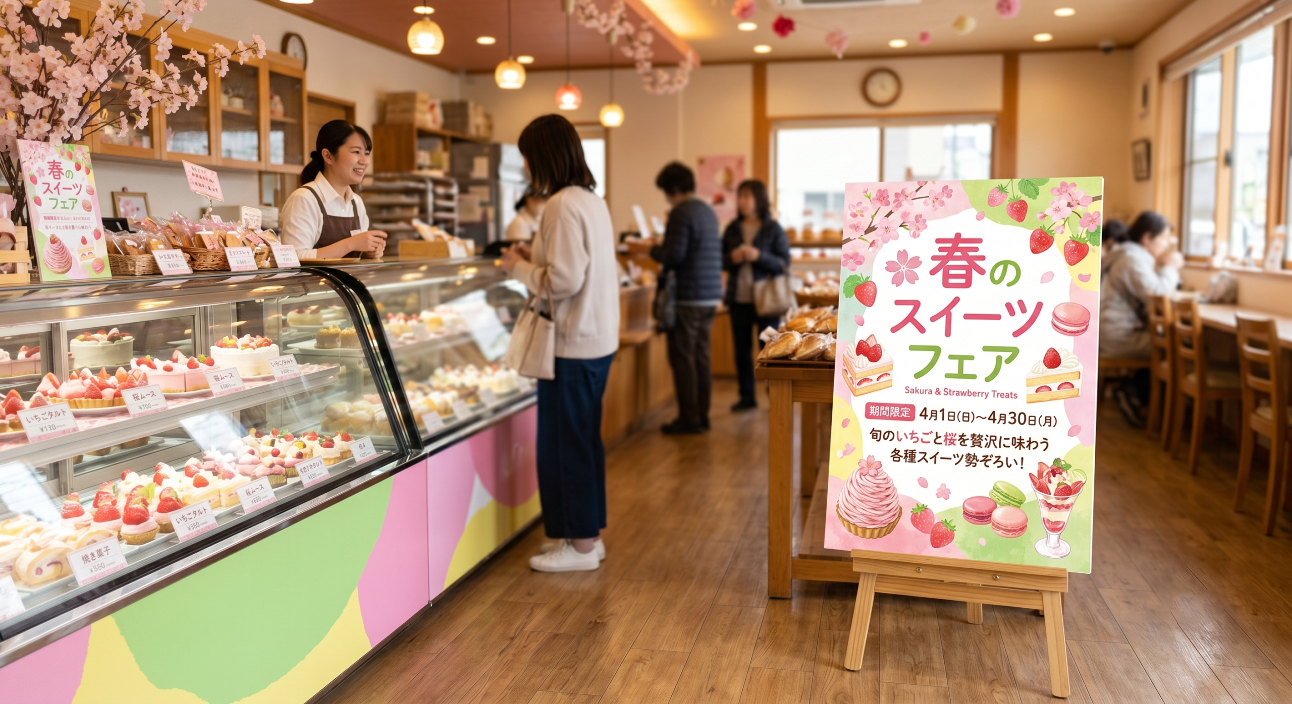 スチレンボードを使用した店内POPや販促パネルの例