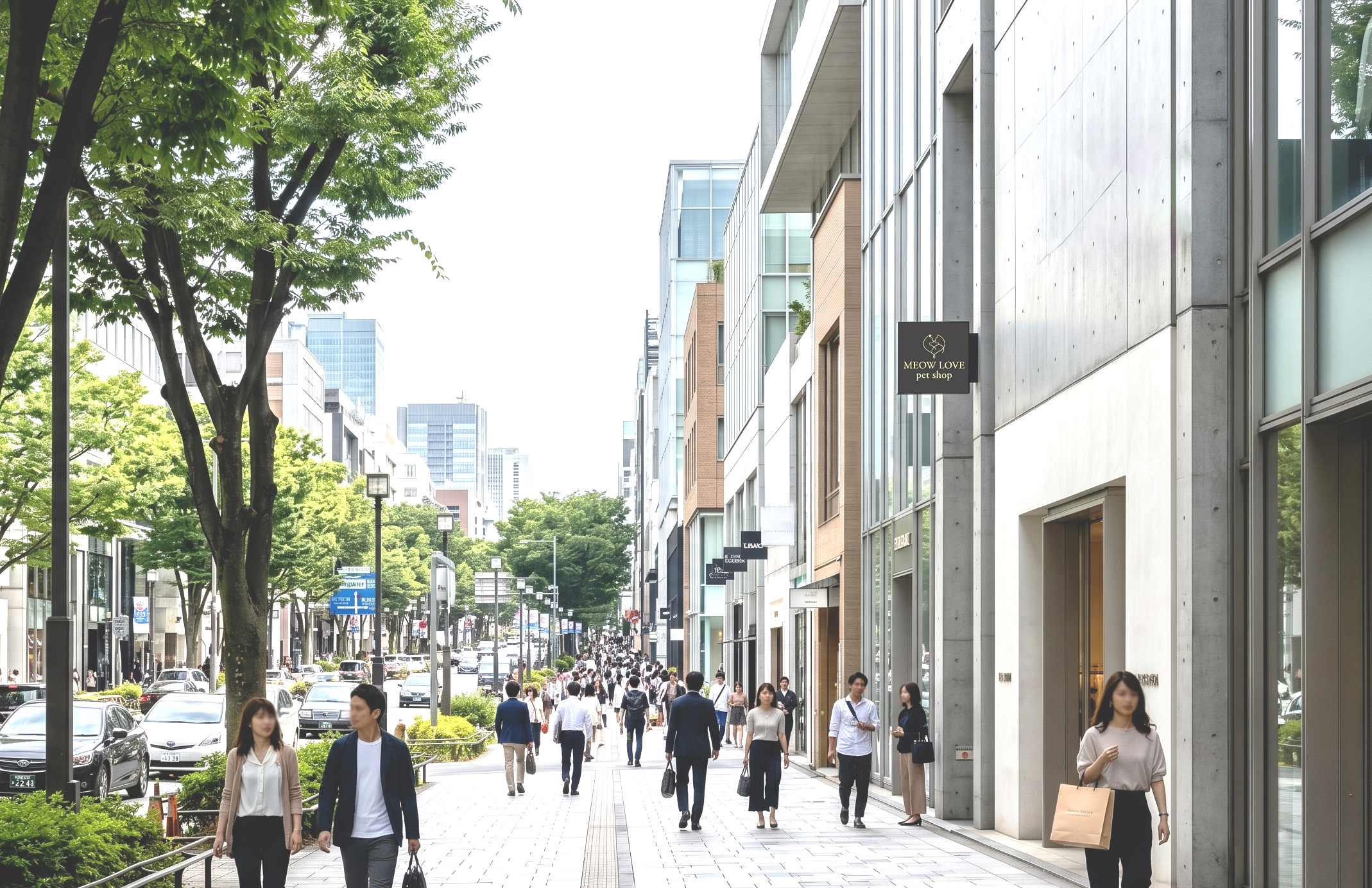 視認性の高い突き出し看板の施工例