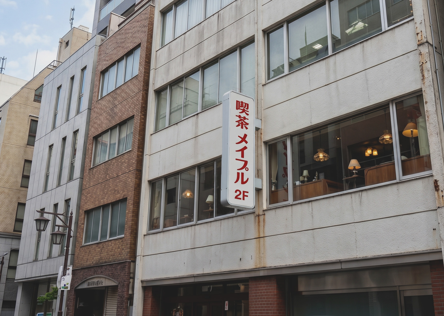 視認性の高い突き出し看板の施工例