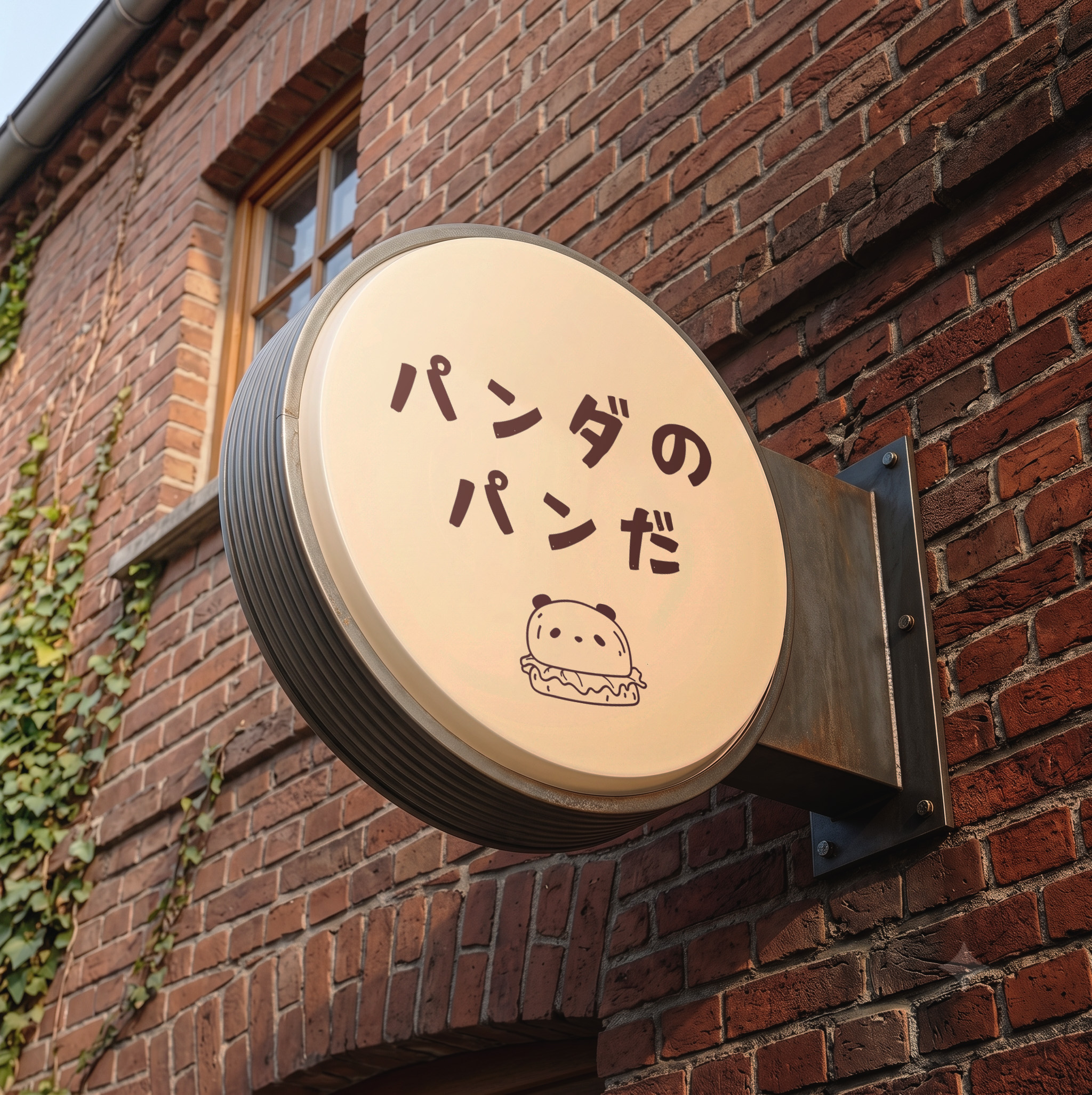 越谷市・ベーカリー 丸型突き出し看板 施工事例