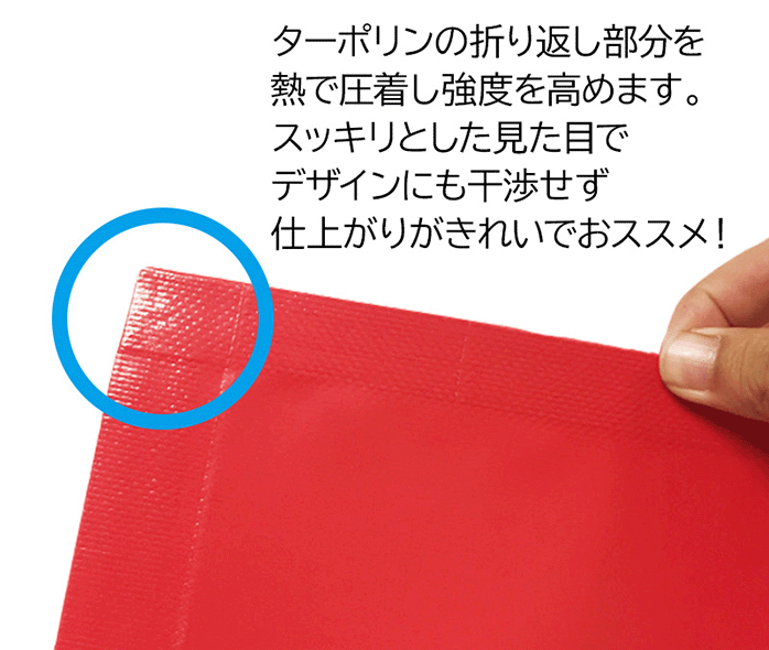 四方ウェルダー加工＋ハトメ加工