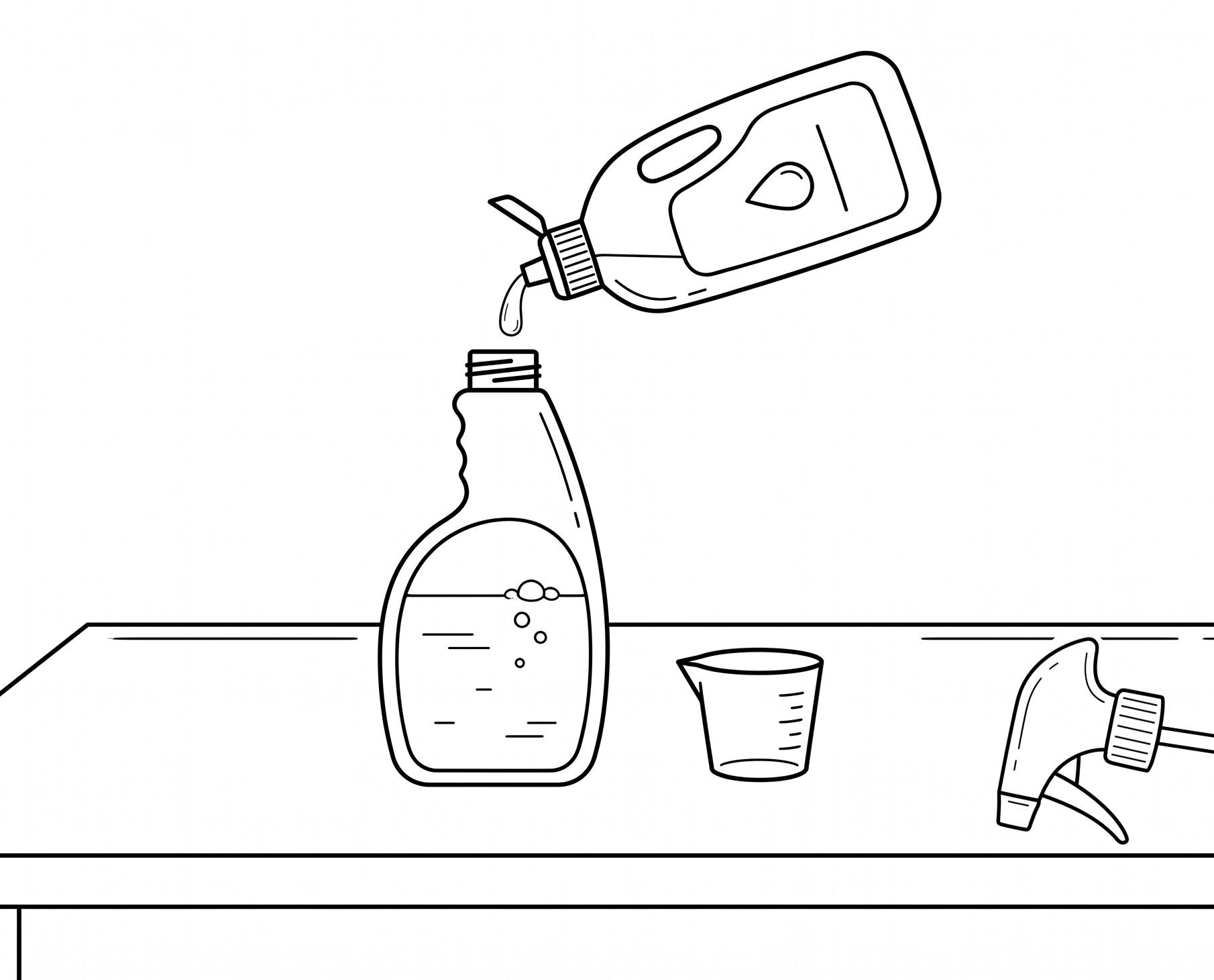 洗剤液を準備するの説明イラスト