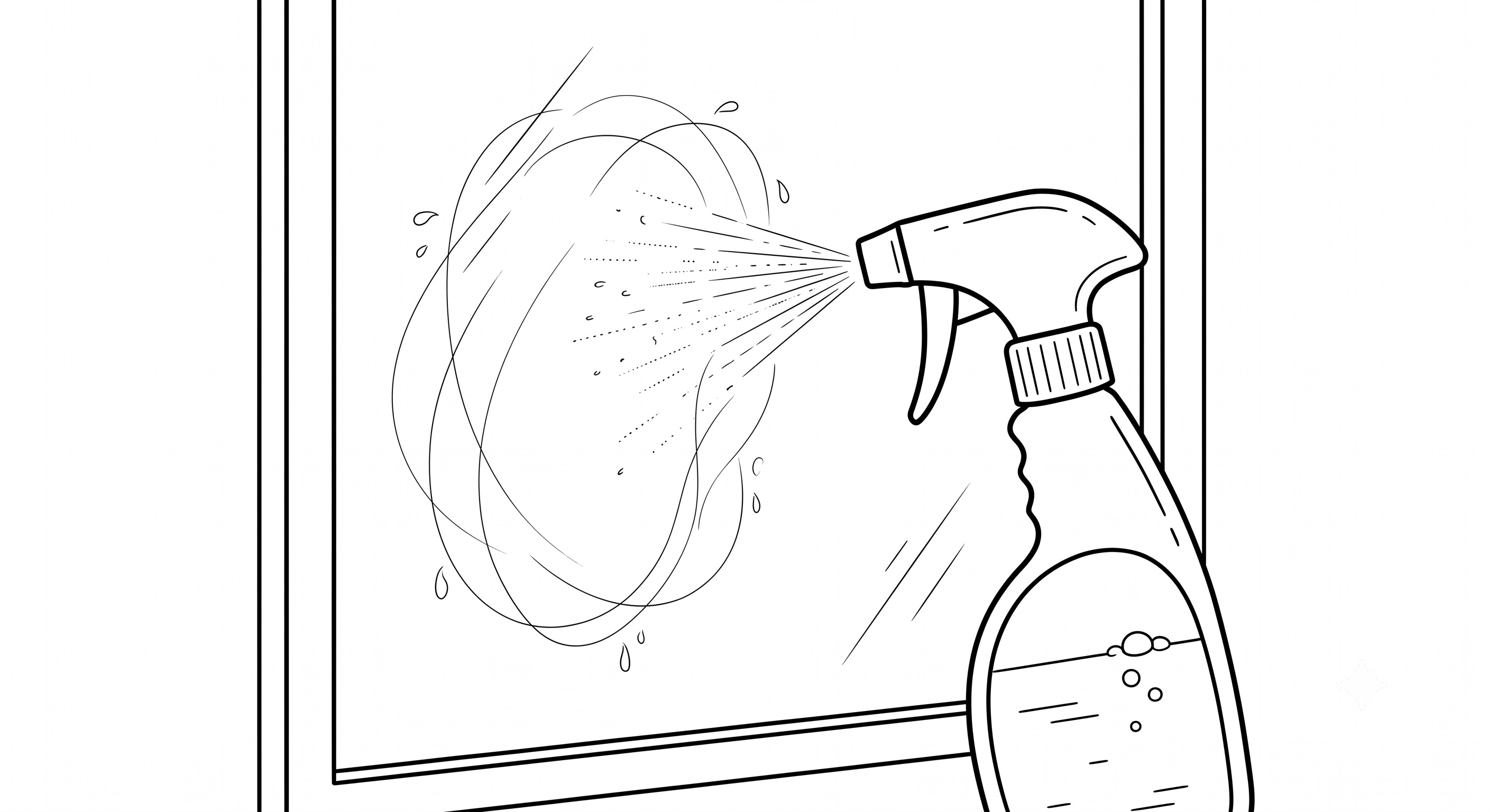 洗剤液を吹きますの説明イラスト